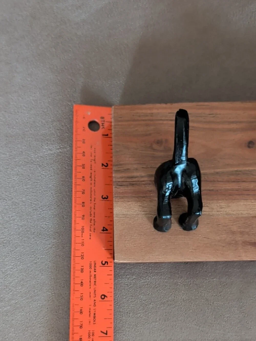Wall-Mounted Wood Coat Rack with Black Metal Hooks